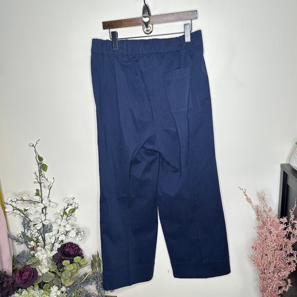 J. CREW Astrid Wide Leg Chino Pant Navy Blue Sz L {H30} - Picture 3 of 6